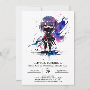 Boho Online Little Ninja Birthday Inbjudningar