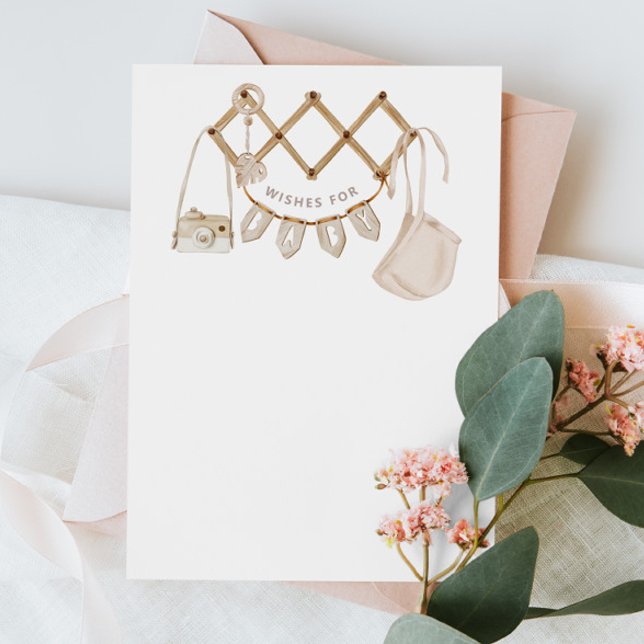 Boho Önskemål for Baby Shower | Mjuka pastellråd Tilläggskort (Skapare uppladdad)