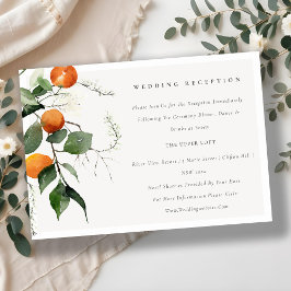 Boho Orange Blommar Botanical Wedding Reception Tilläggskort