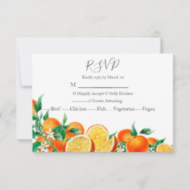 Boho Orange Blommar Bröllop OSA Kort