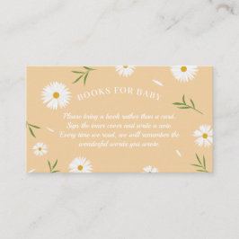 Boho Orange Daisy Baby Shower Bokar för Baby Tilläggskort