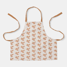 Boho Orange Flowers Kids Apron