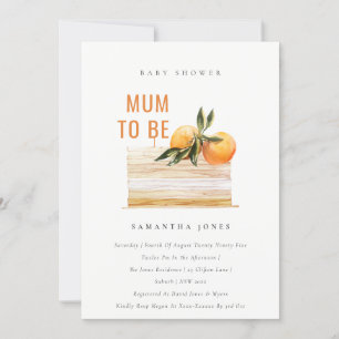 Boho Orange Fruit Cake Baby Shower Inbjudan