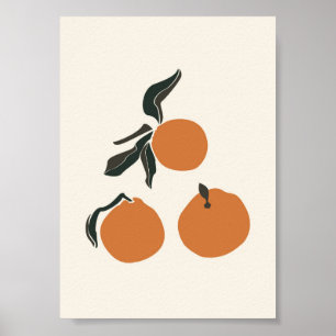 Boho Orange Fruit Tropical Summer Print Poster