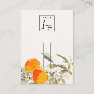 Boho Orange Fruit Watercolor Hairpin Logotyp Visni Visitkort