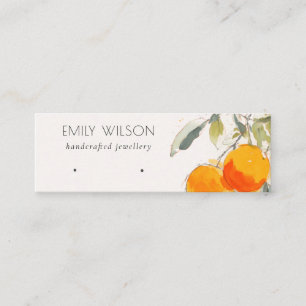 Boho Orange Fruktig Watercolor Earring Ring Visnin Mini Visitkort