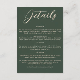 Boho Orange Grönt Bröllop Information Qr Code Simp Tilläggskort