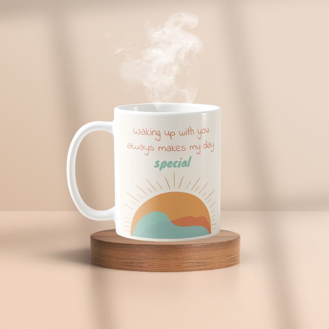 Boho Orange Mountain Sol Skapar min Speciella dag Kaffemugg (Skapare uppladdad)