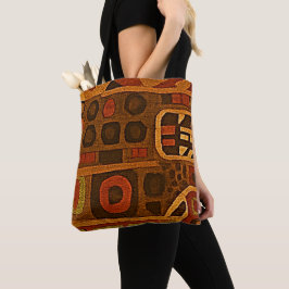 Boho Orange och Brun Tygkasse