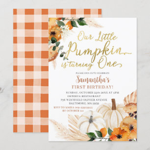 Boho Orange Pumpkin Birthday-inbjudan Inbjudningar
