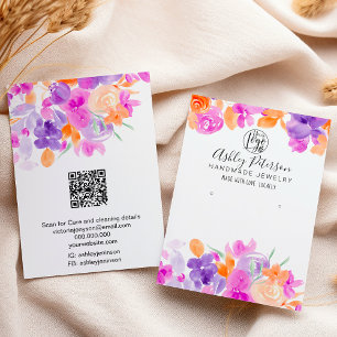 Boho orange purplefloral logotyp juvelyr visitkort
