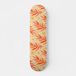 Boho Orange Tropical Löv Jungle Plant Aestthetic Mini Skateboard Bräda 18,5 Cm