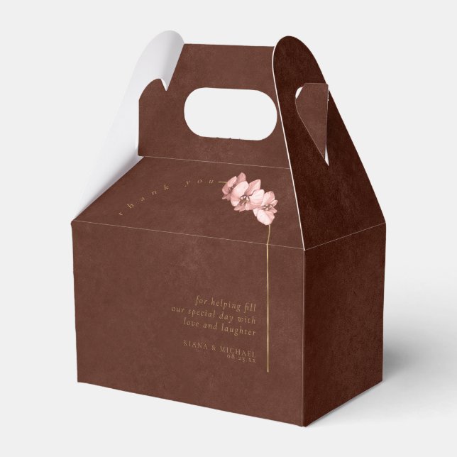 Boho Orchid Arch Bröllop Tack ID959 Presentaskar (Framsidan Sidan)