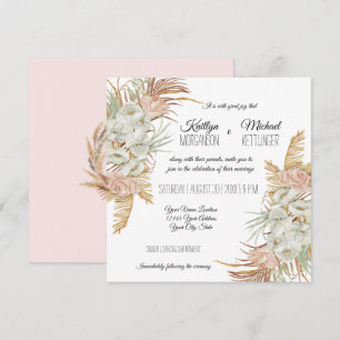 BOHO Orchid Blommigt Pampas Grass Handflatan Foli Inbjudningar