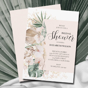 Boho Orchids Handflatan Möhippa Inbjudningar