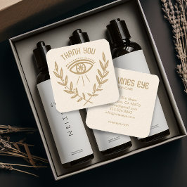Boho Order Tack för Eleganten Mystical Öga & Vines Fyrkantigt Visitkort