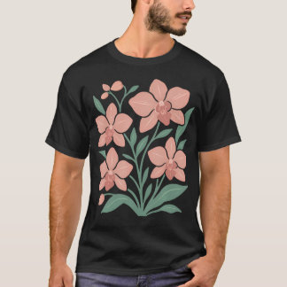 Boho orkidé blomma botanisk trädgårdsmästare trädg t shirt