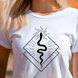 Boho Orm Geometriskt Symbol Minimalistisk T Shirt
