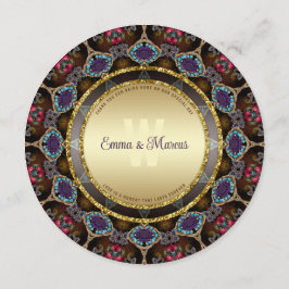Boho Östlig Aqua Lila Moasik Mandala Event Meny