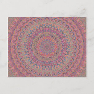 Boho oval mandala vykort