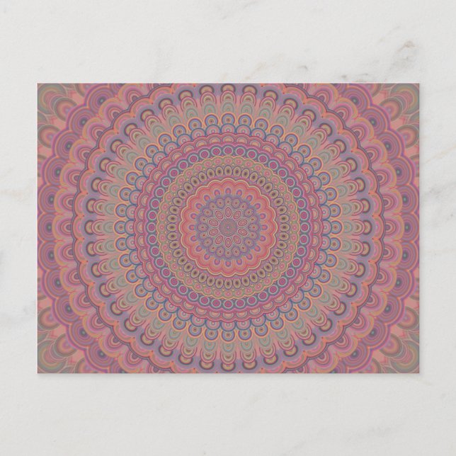 Boho oval mandala vykort (Framsida)