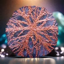 Boho överdimensionerade bränd orange indigo embroi