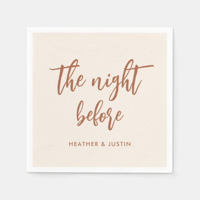 Boho-övningsmiddag natten före servetter (Framsidan)