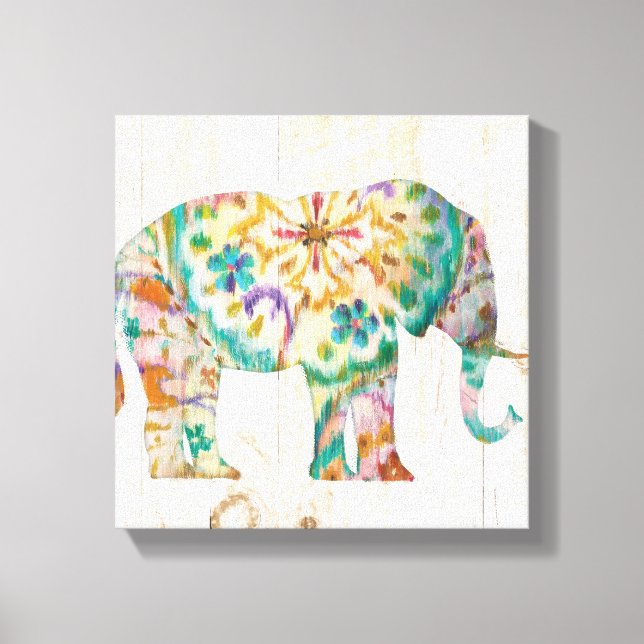 Boho Paisley Elephant I Canvastryck (Framsida)