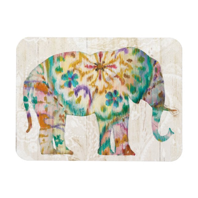 Boho Paisley Elephant I Magnet (Horisontell)
