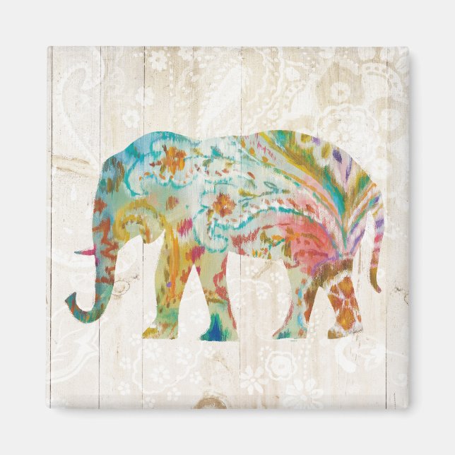 Boho Paisley Elephant II Magnet (Framsidan)
