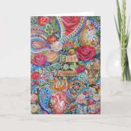 Boho Paisley Kärlek-hälsningskort Kort