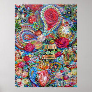 Boho Paisley Kärlek One Poster
