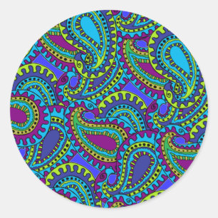 Boho Paisley Runt Klistermärke