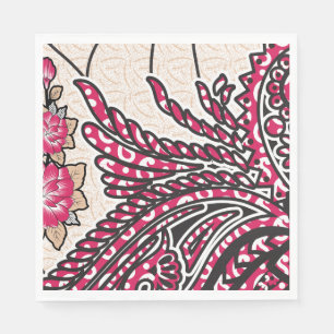 Boho Paisley Servetter Rosa Blommig Party Chic