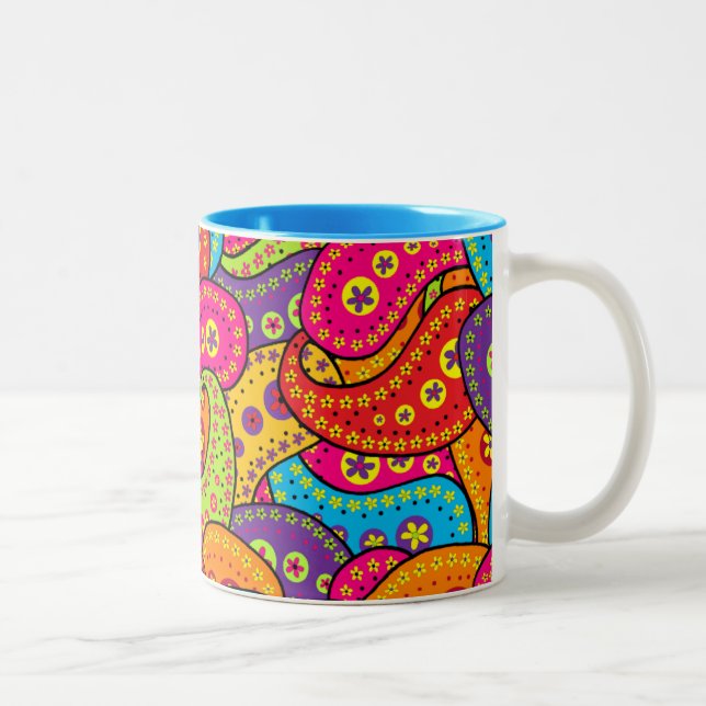 Boho Paisley Två-Tonad Mugg (Höger)