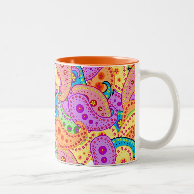 Boho Paisley Två-Tonad Mugg (Höger)