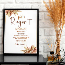 Boho Pampa Grass | Möhippa för Ring-spel Poster