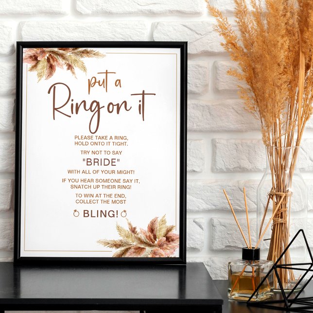 Boho Pampa Grass | Möhippa för Ring-spel Poster (Skapare uppladdad)