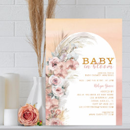 Boho Pampas Baby i Bloom-inbjudan Inbjudningar