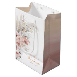 Boho Pampas Baby Shower Gift Bag Rosa Girl Girl