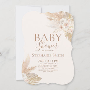 Boho Pampas Baby Shower Girl-inbjudan Inbjudningar