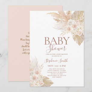Boho Pampas Baby Shower Girl-inbjudan Inbjudningar