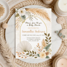 Boho Pampas Bebis-babyshower