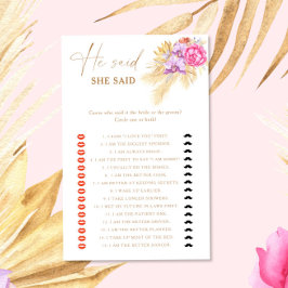 Boho Pampas Blommig Han sa att hon sa bröllopsspel