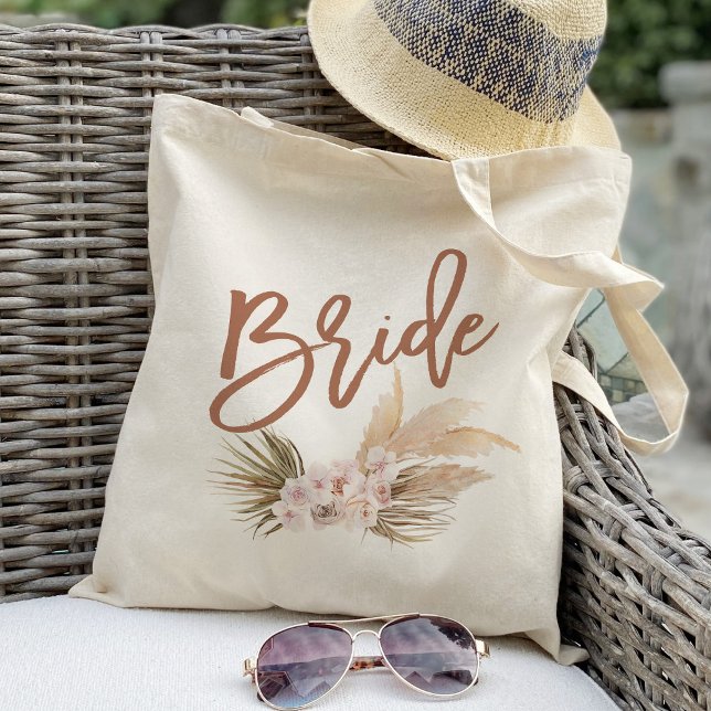 Boho Pampas Blommigt Bride Tygkasse (Skapare uppladdad)