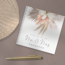 Boho Pampas Blommigts skript Guest Bok