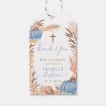 Boho Pampas Blue Pumpkin Baptism Gift-Märkre