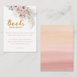 Boho Pampas Bokar för Baby Card Girl Anteckningskort