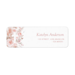 boho pampas dusty ro blommigt baptism adress returadress etikett