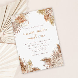 Boho Pampas Garden bröllopsinbjudan Inbjudningar